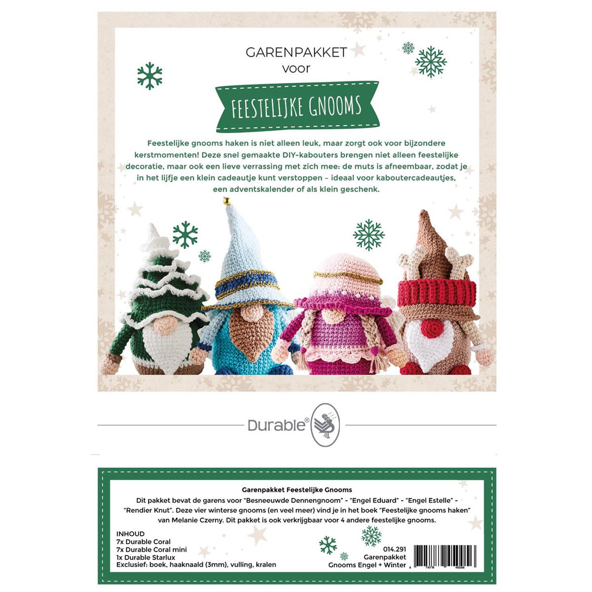 Feestelijke Gnooms haken Garenpakket Engel- en winter Gnooms