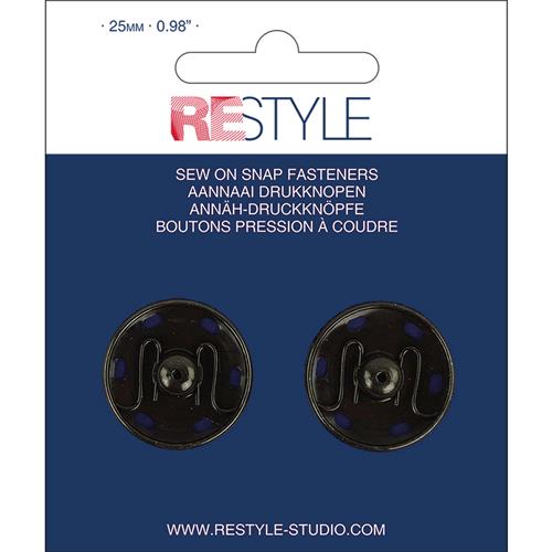 ReStyle Aannaaidrukknopen 25 mm zwart (2 stuks)