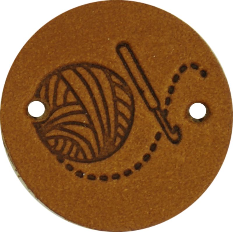 Durable Leren Label Crochet rond 2 cm