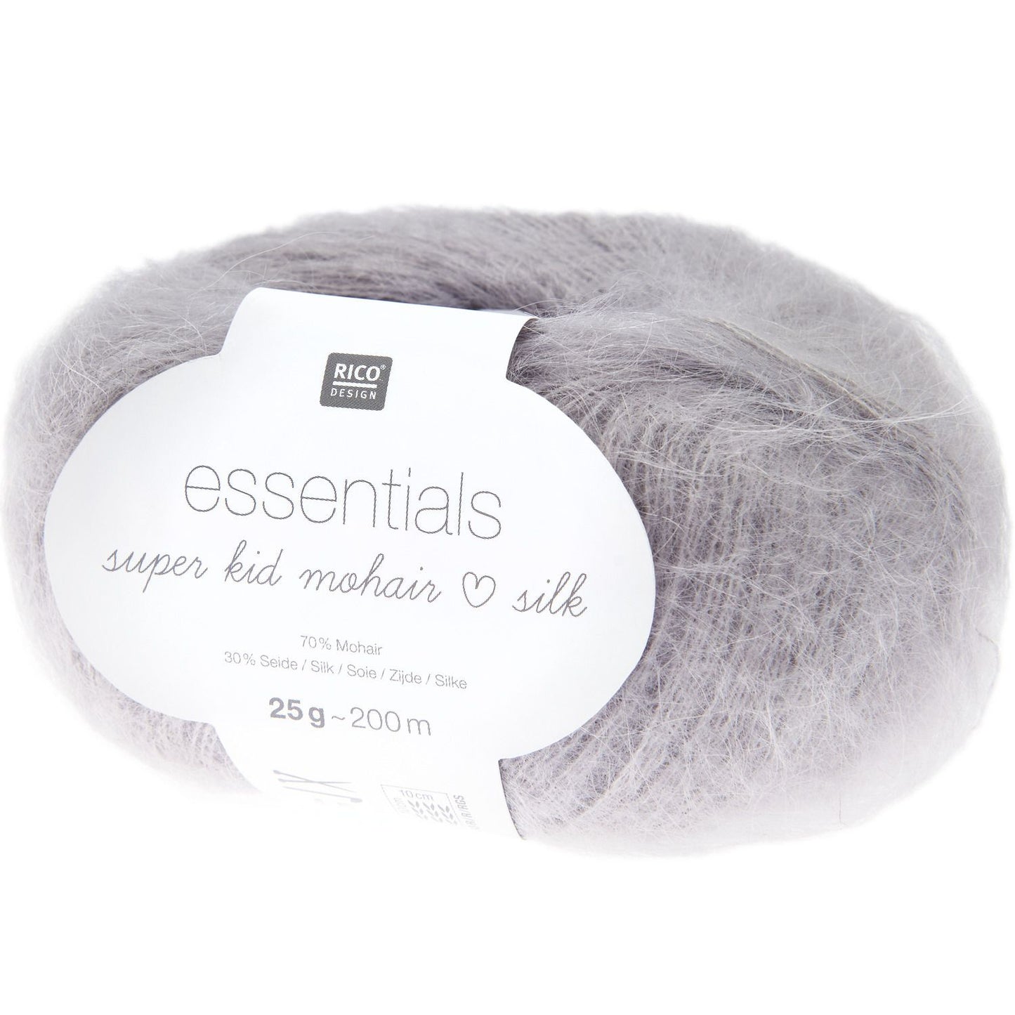 Rico Design Essentials Super Kid Mohair Loves Silk Silver (008)