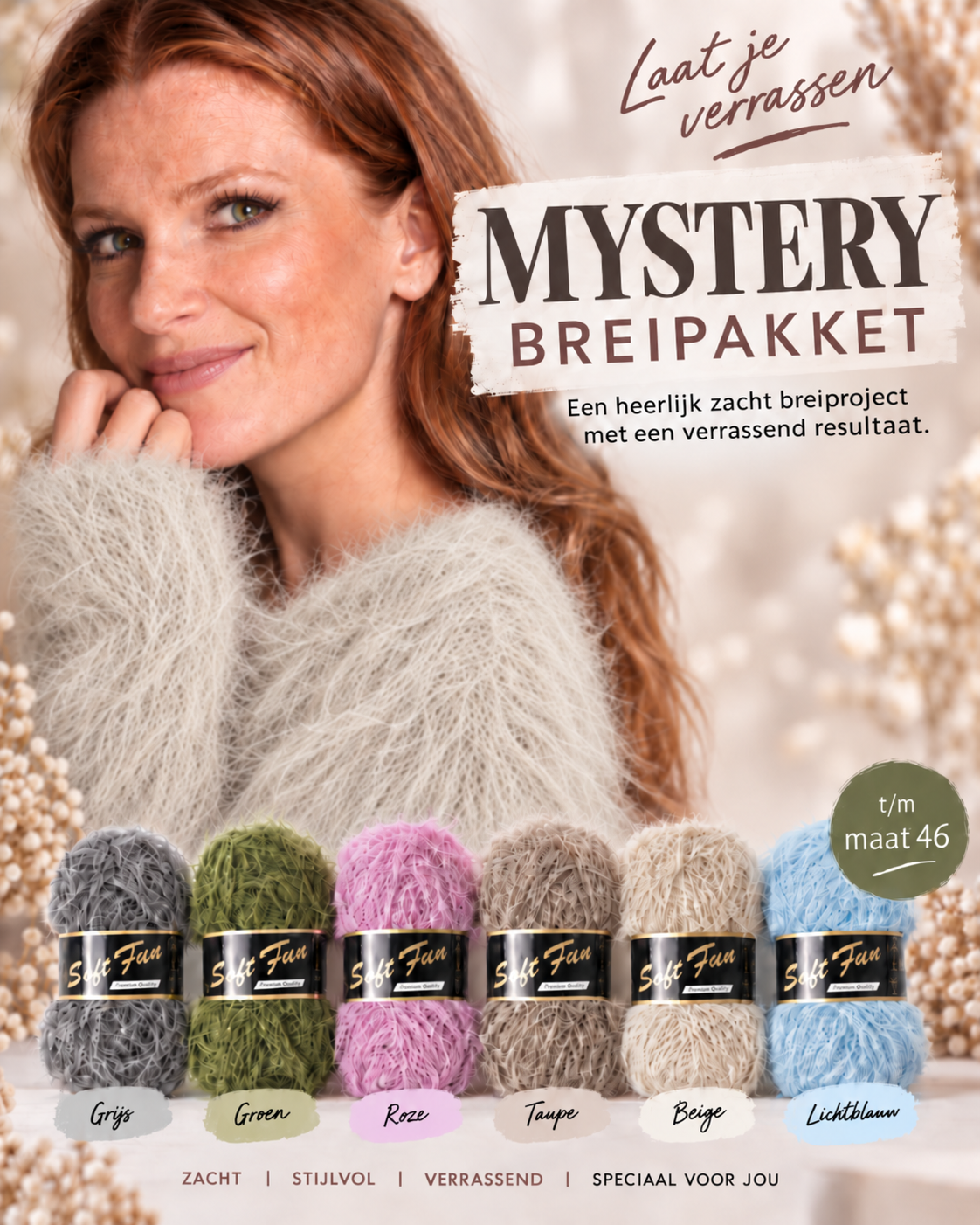 Soft Fun Mystery Trui Beige