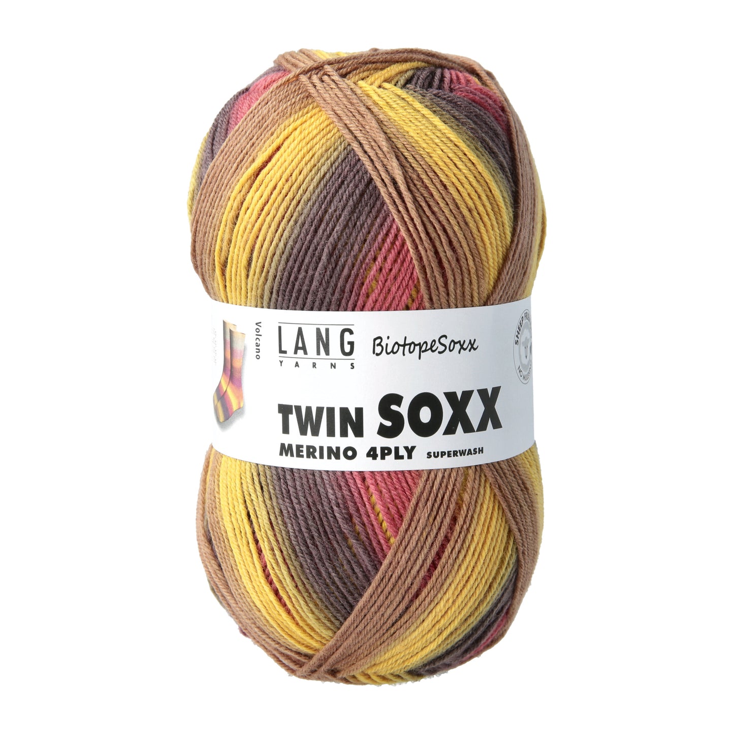 Lang Yarns Twin Soxx Merino 4 Ply BiotopeSoxx Volcano (0556)