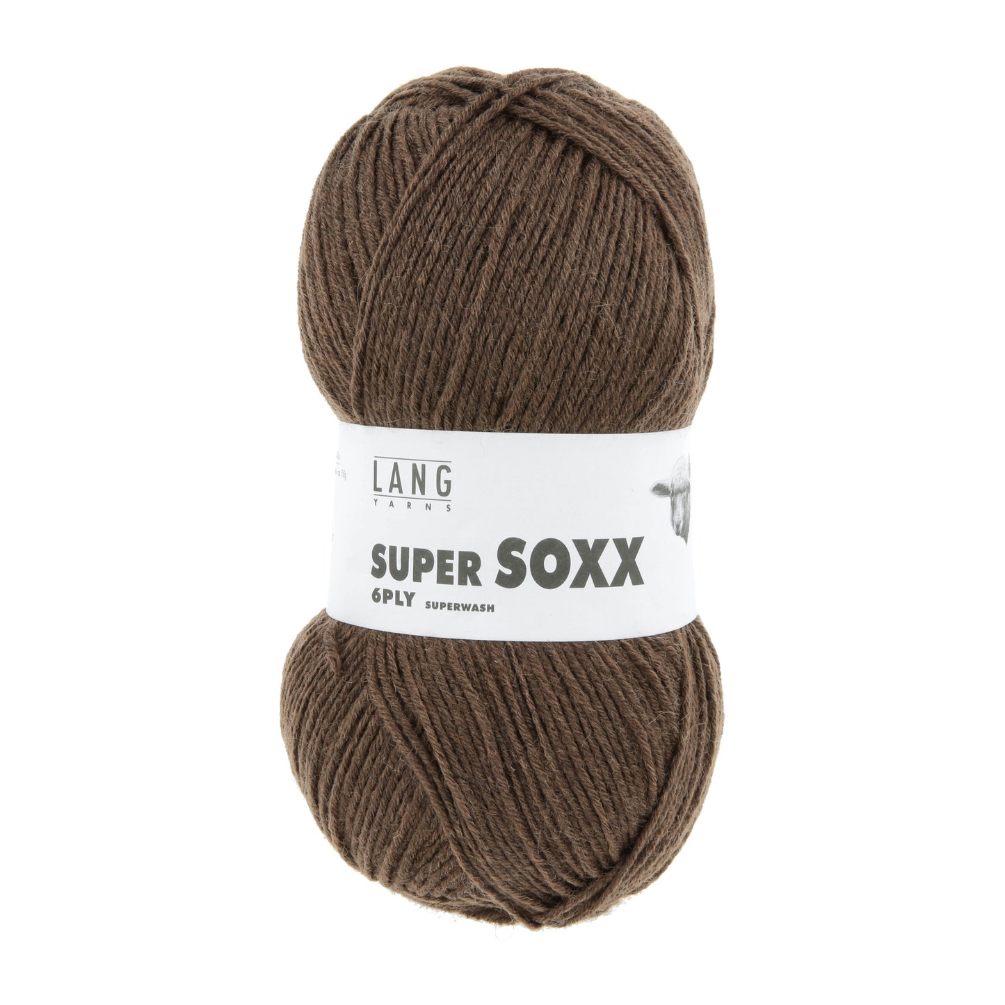 Lang Yarns Super Soxx 6 Ply Superwash UNI Dark Brown (0167)