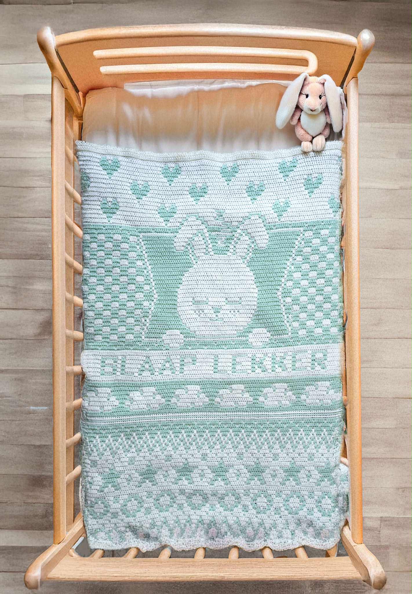 Bedtijd Bunny (Mozaiek overlay haken 2025)