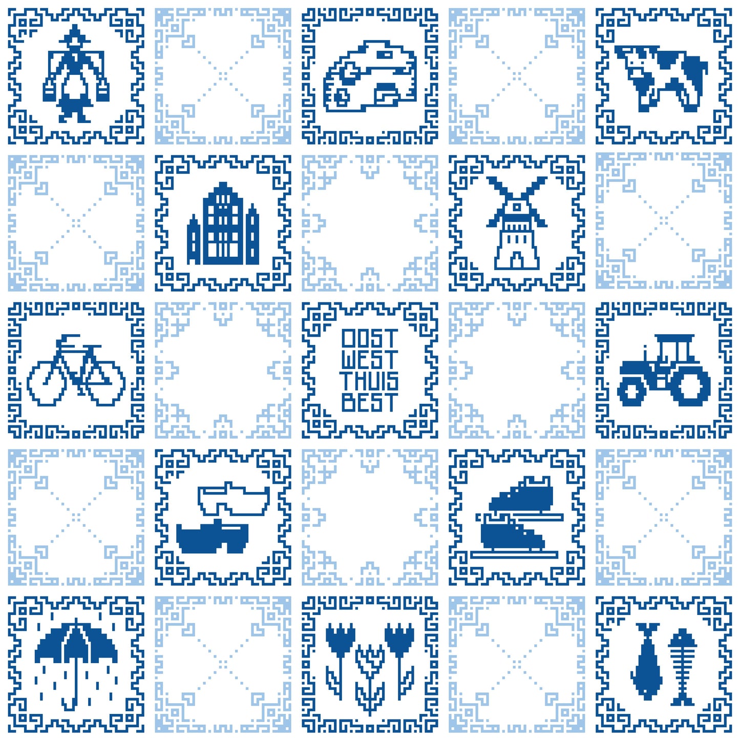 Delfts Blauwe Tegels CAL / Royal Blue Tiles (Garenpakket)