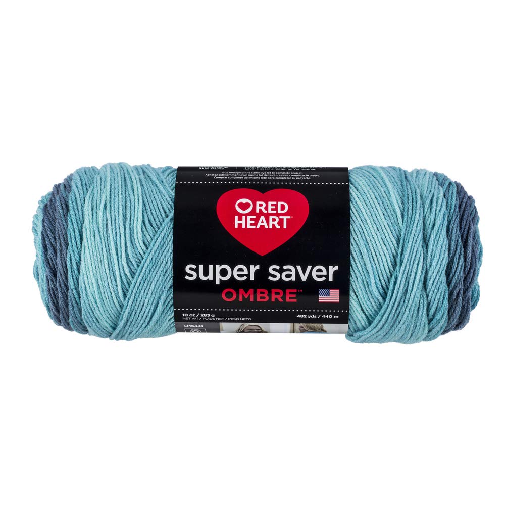 Red Heart Super Saver Ombre Yarn Blue Tiful