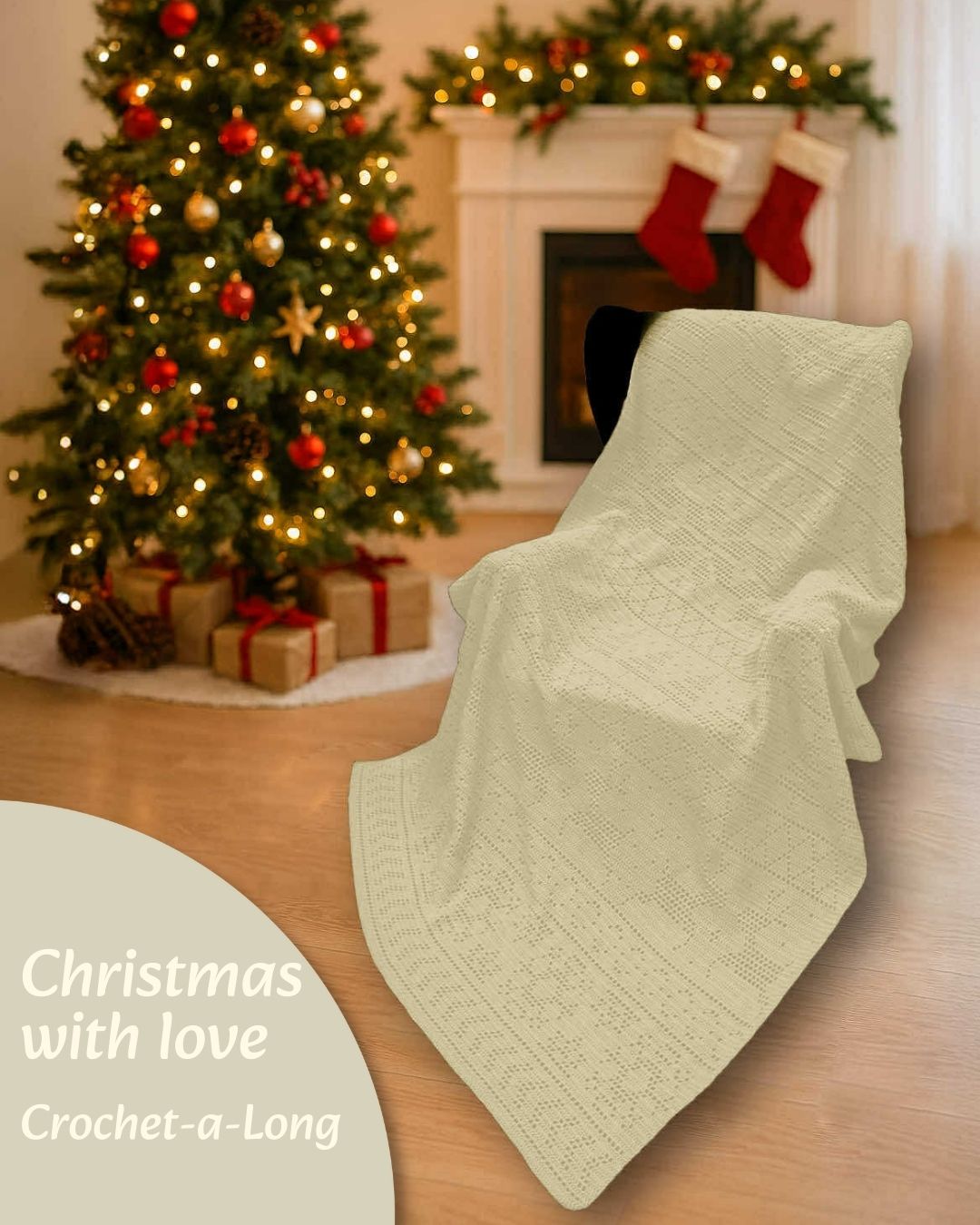Kerstdeken filet 2025 / Christmas with love (crochet-a-long) (Cream) (LIMITED EDITION)