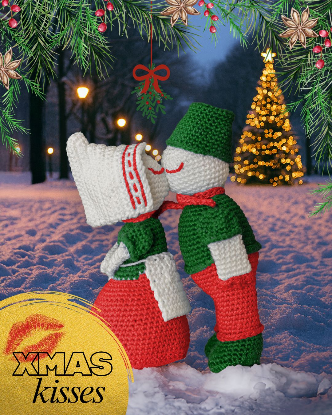 XMAS Kisses / Kussend paar (Heel Holland Haakt)