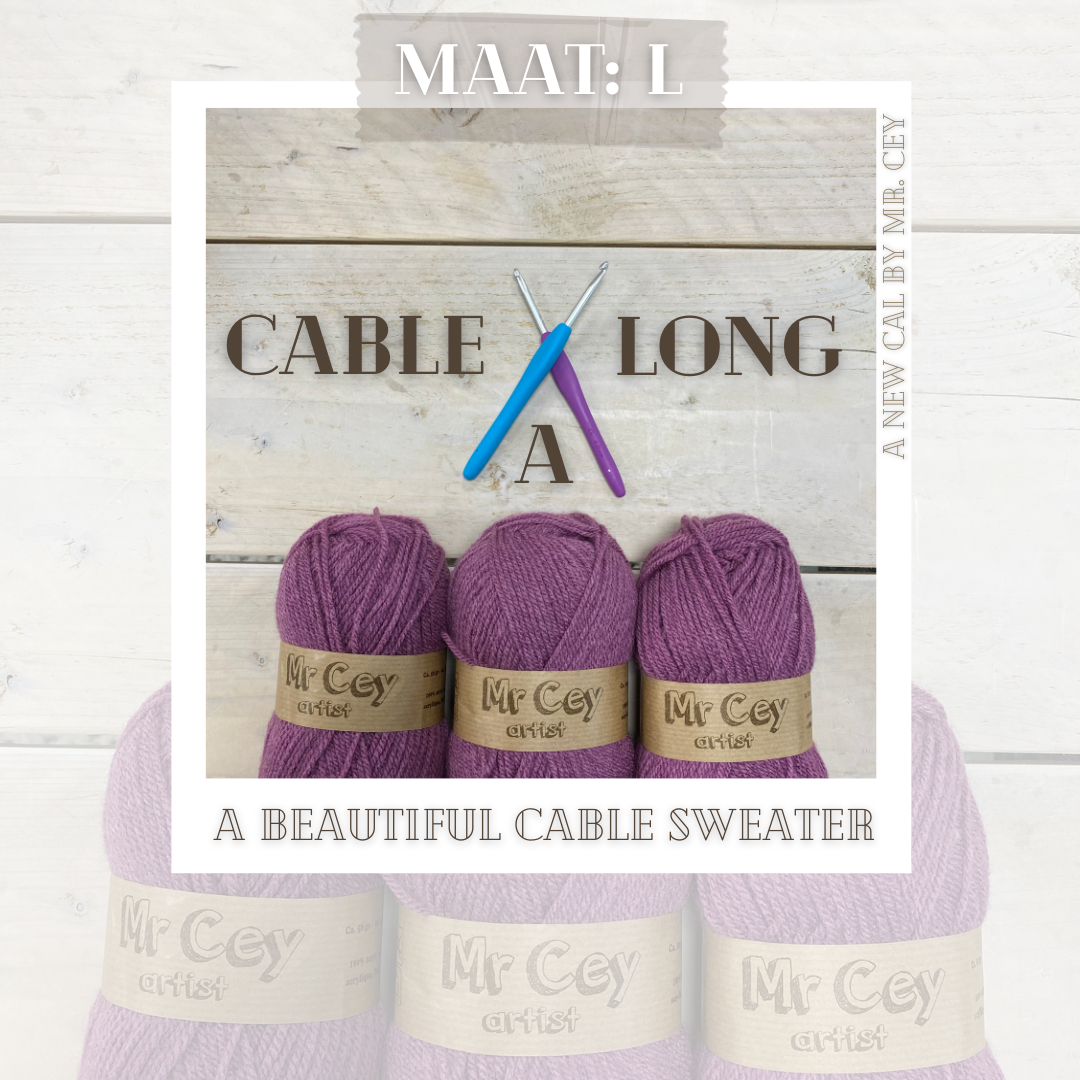 Ein langer Pullover mit Zopfmuster von Cal By Cey (Größe L