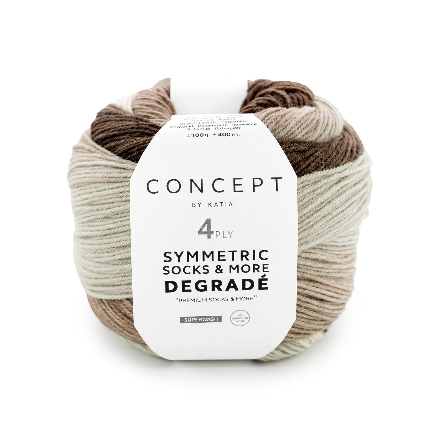 Katia Concept 4 Ply Symmetric Socks and More Degrade Brown (51)