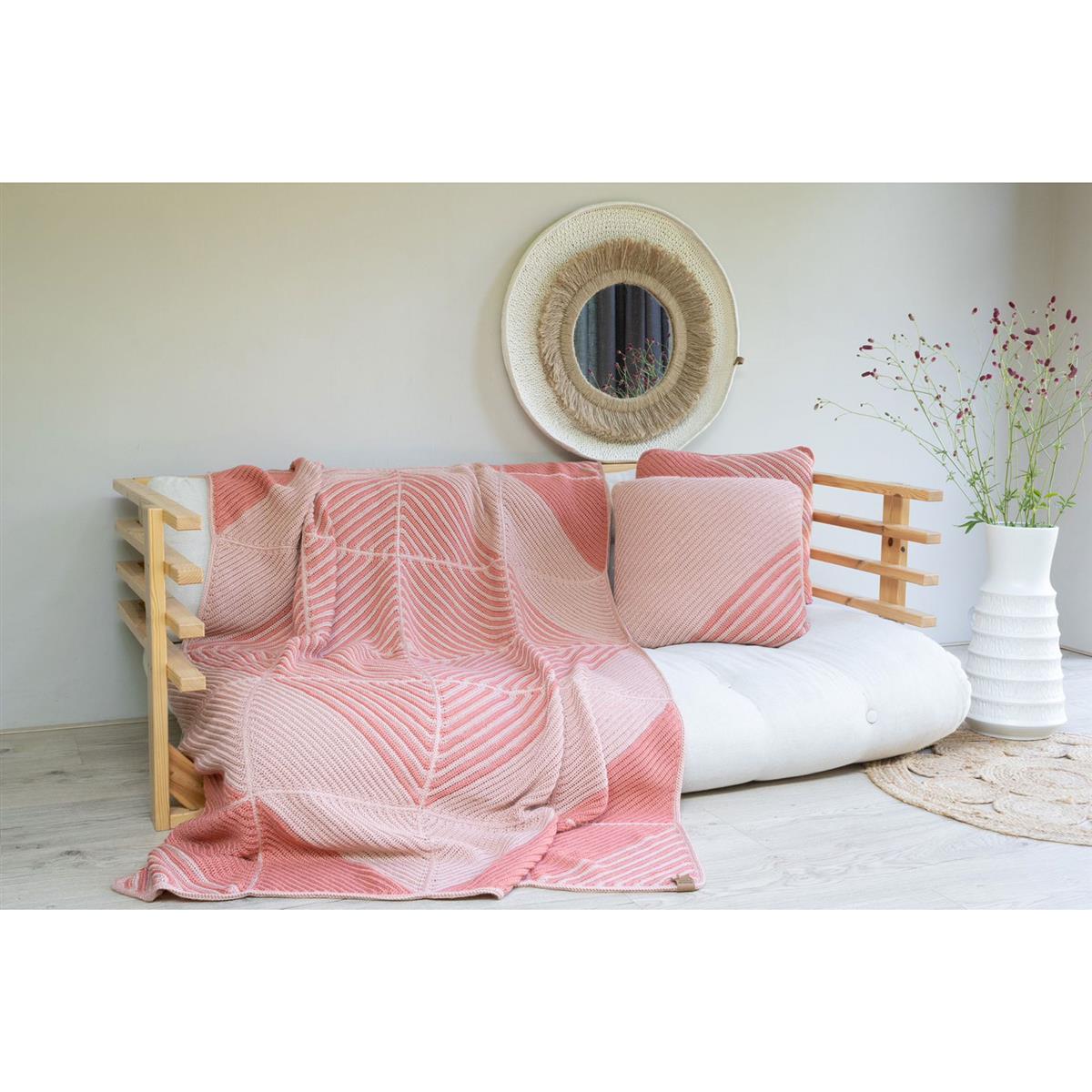 Haakpakket Puur Haken Plaid met Boek - Rose