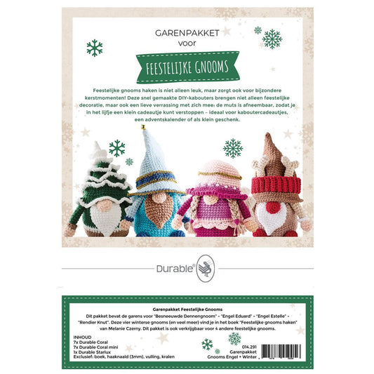 Feestelijke Gnooms haken Garenpakket Engel- en winter Gnooms