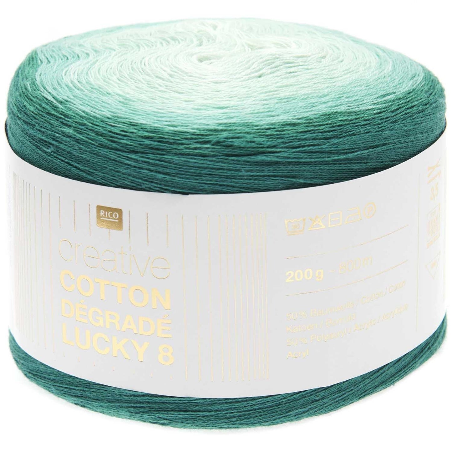 Rico Design Creative Cotton Dégradé Lucky 8 Turkoois (017)