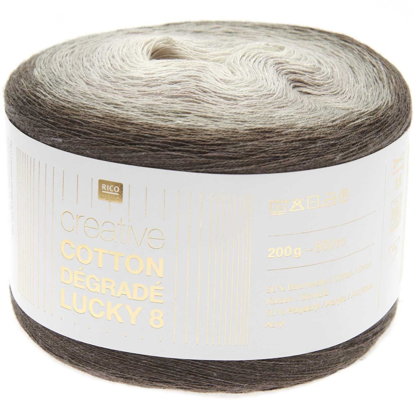 Rico Design Creative Cotton Dégradé Lucky 8 Natuur (019)