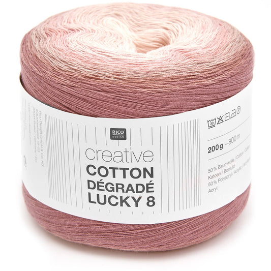 Rico Design Creative Cotton Dégradé Lucky 8 Donkerroze (021)