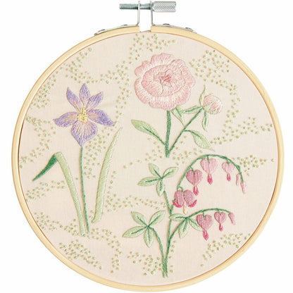 Borduurpakket vooraf getekende lentebloemen 15 cm