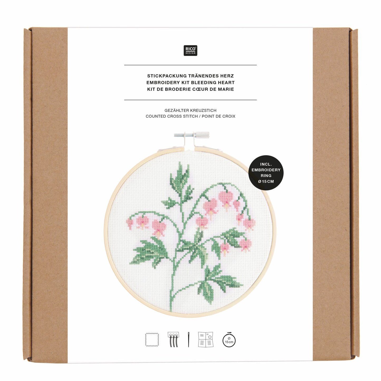 Borduurpakket geteld kruissteek huilend hart 15 cm