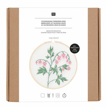 Borduurpakket geteld kruissteek huilend hart 15 cm