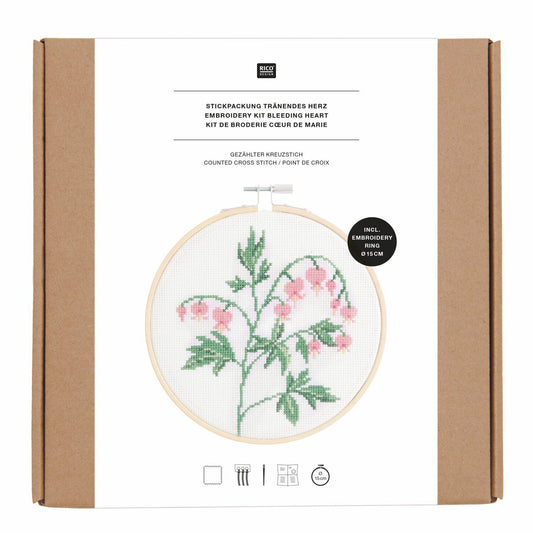 Borduurpakket geteld kruissteek huilend hart 15 cm