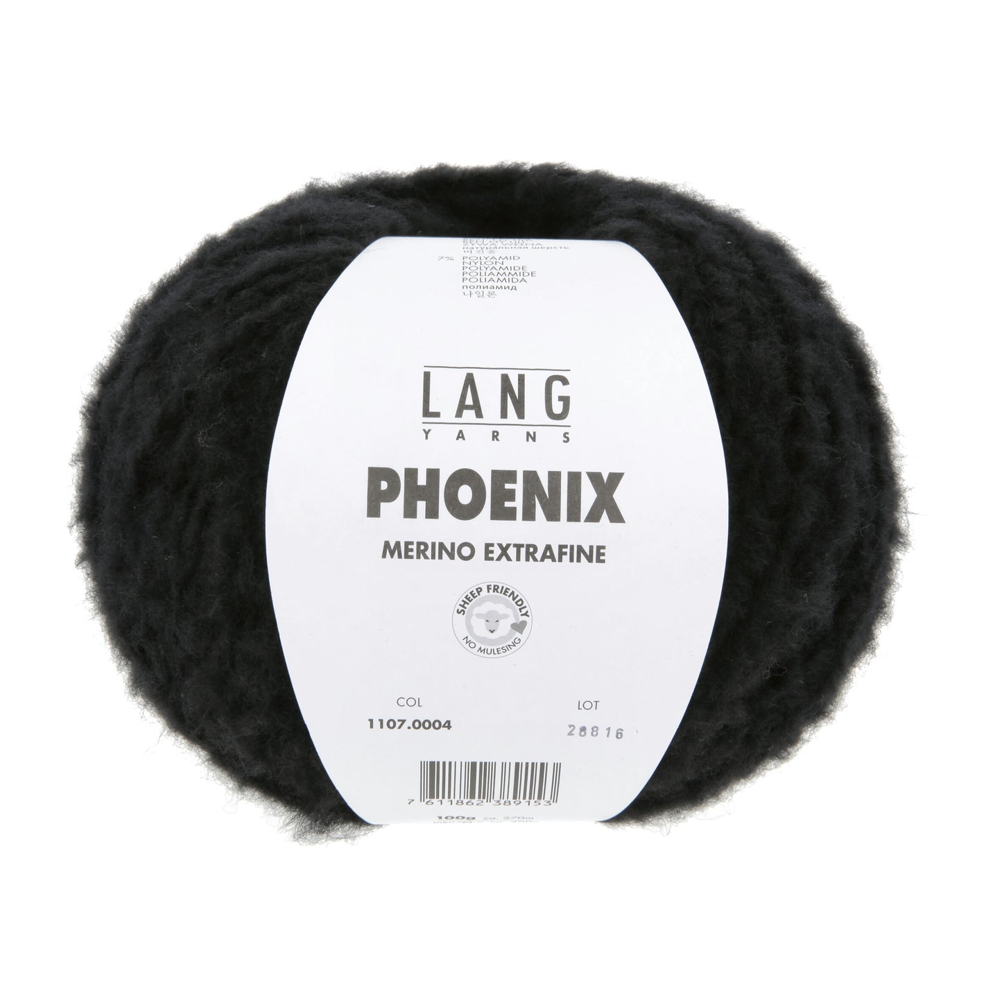 Lang Yarns Phoenix Merino Extrafine Black (0004)