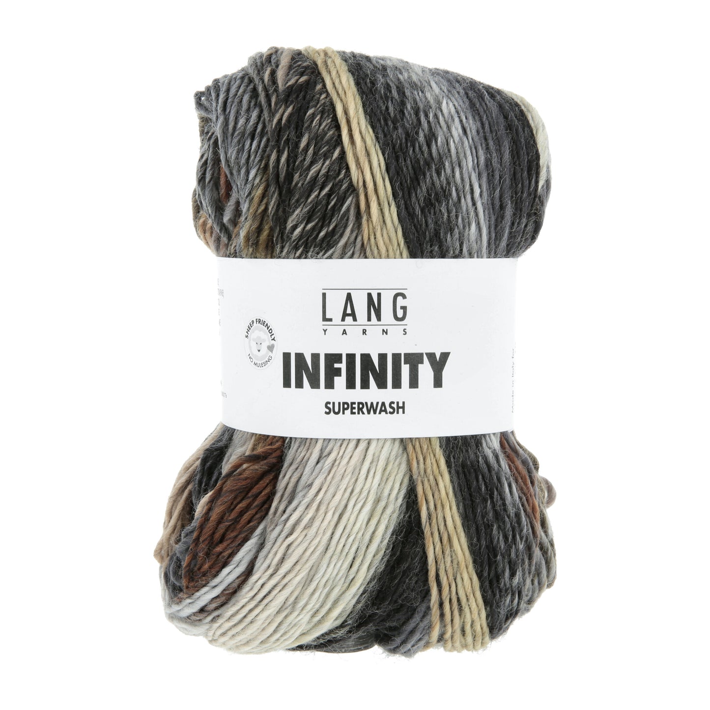 Lang Yarns Infinity Grey with Brown (0007)
