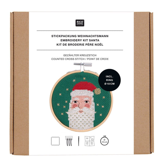 Borduurpakket met kruissteek: Kerstman