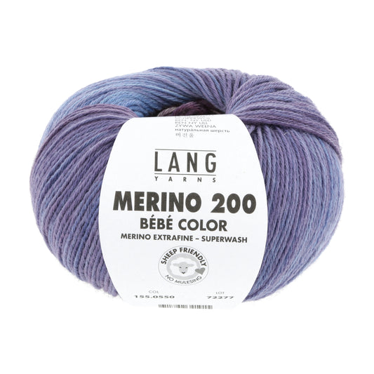 Lang Yarns Merino 200 Bebe Color Purple Dream (0550)