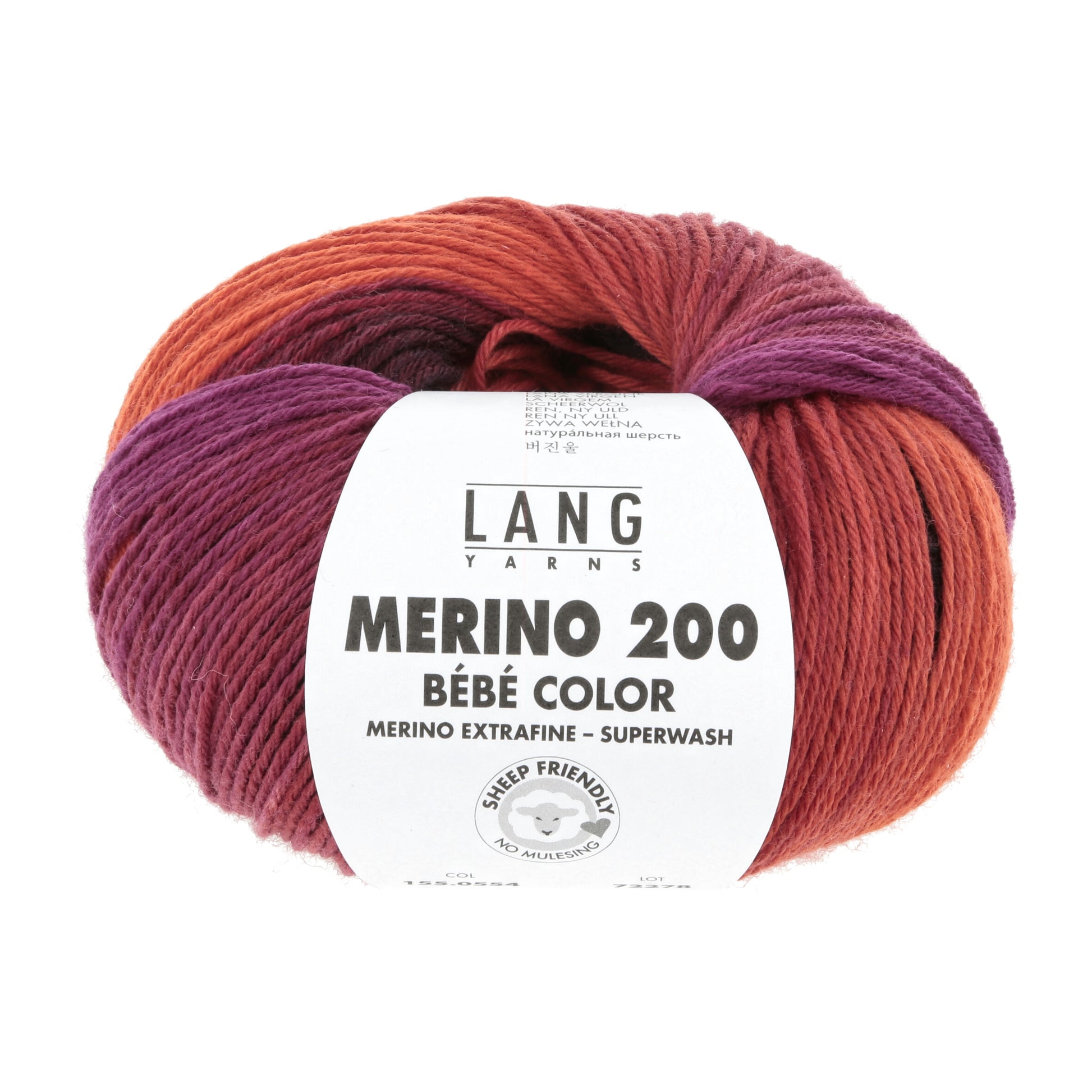 Lang Yarns Merino 200 Bebe Color Lava (0554)