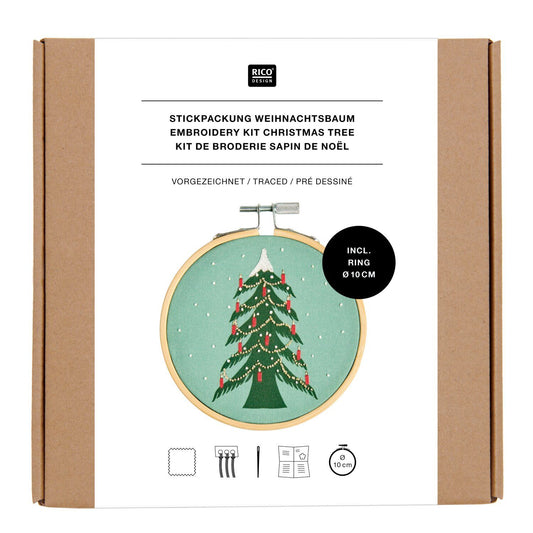 Borduurpakket met voorgetekende kerstboom