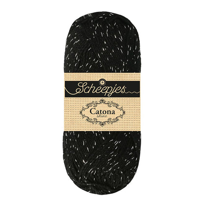 Scheepjes Catona Shine Jet Black Silver (110-S)