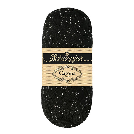 Scheepjes Catona Shine Jet Black Silver (110-S)