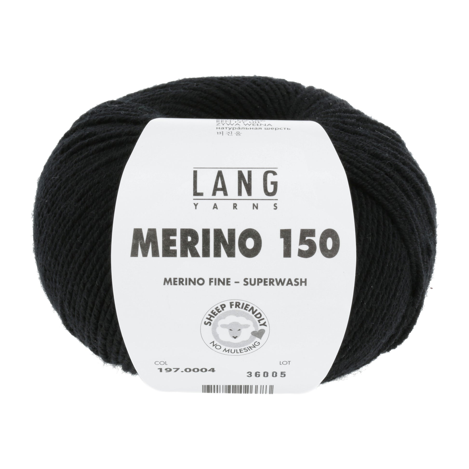 Lang Yarns Merino 150 Black (0004)