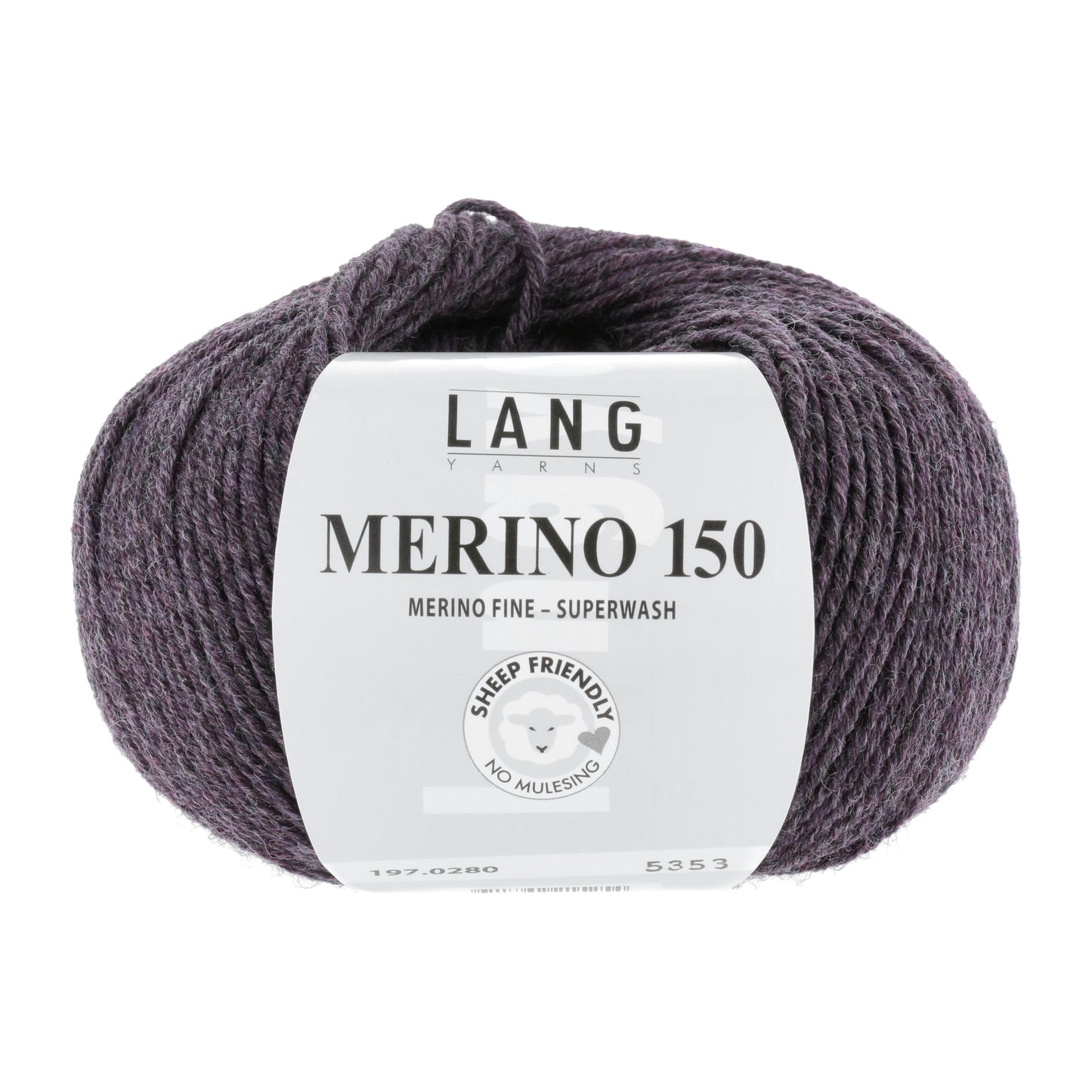 Lang Yarns Merino 150 Aubergine Melange (0280)