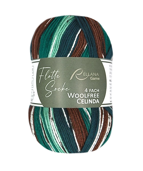 Rellana Garne Flotte Socke 4-Ply Woolfree Celinda Menthe (3244)