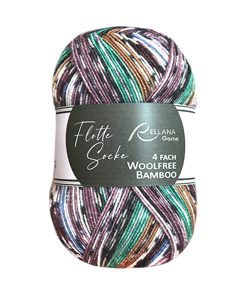 Rellana Garne Flotte Socke 4-Ply Woolfree Bamboo Mintlicious (3115)