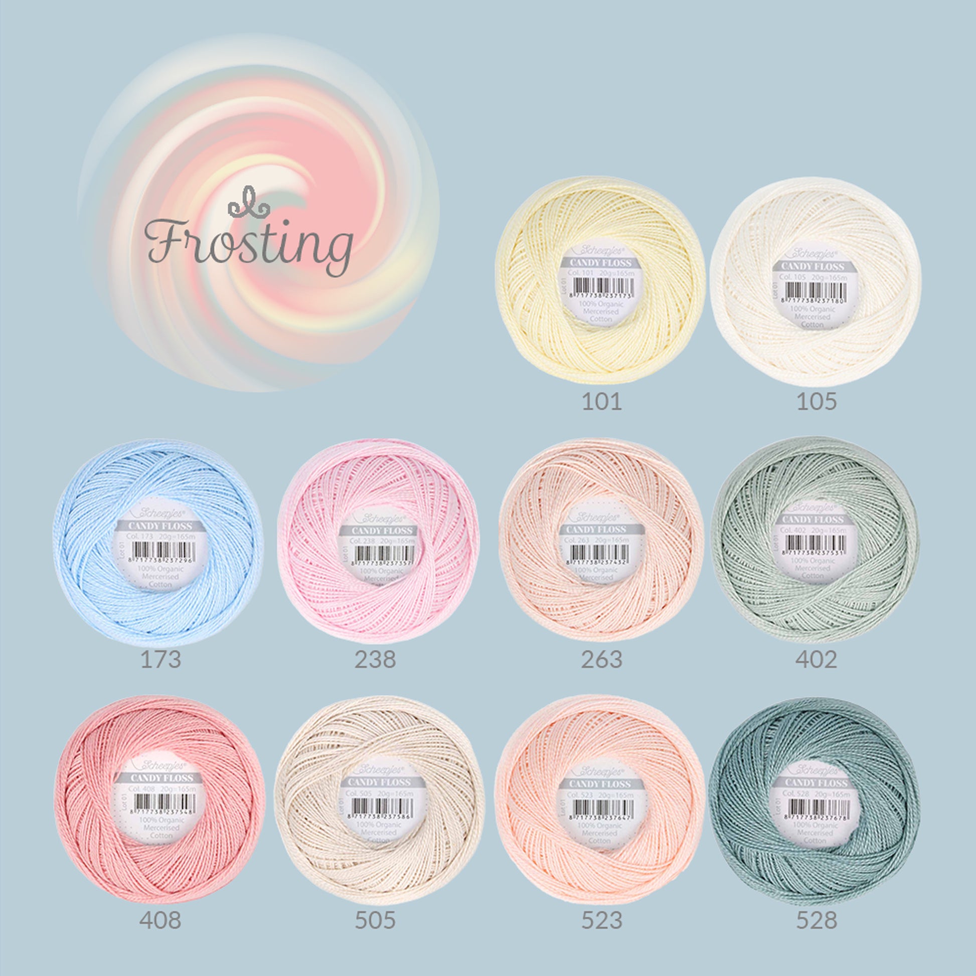 Scheepjes Candy Floss colour pack Frosting