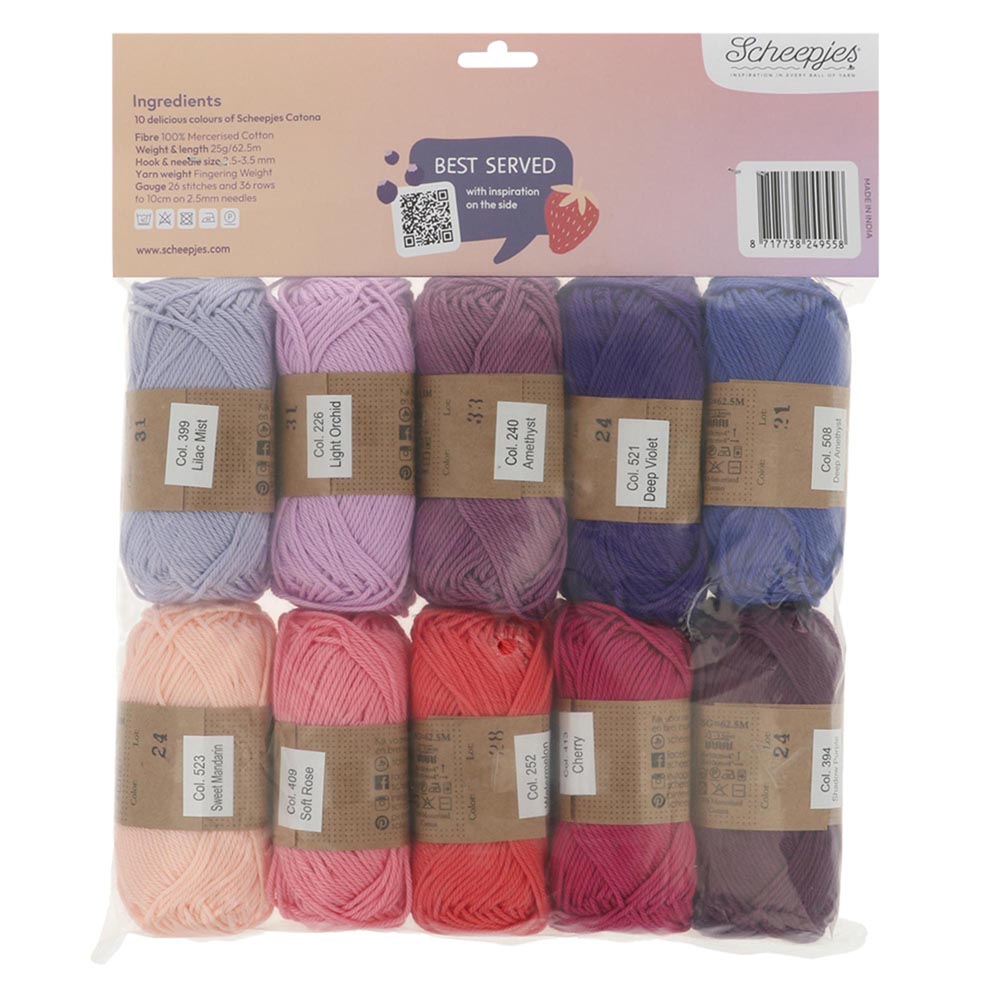Scheepjes Catona colour pack 10x25g - Berrybliss