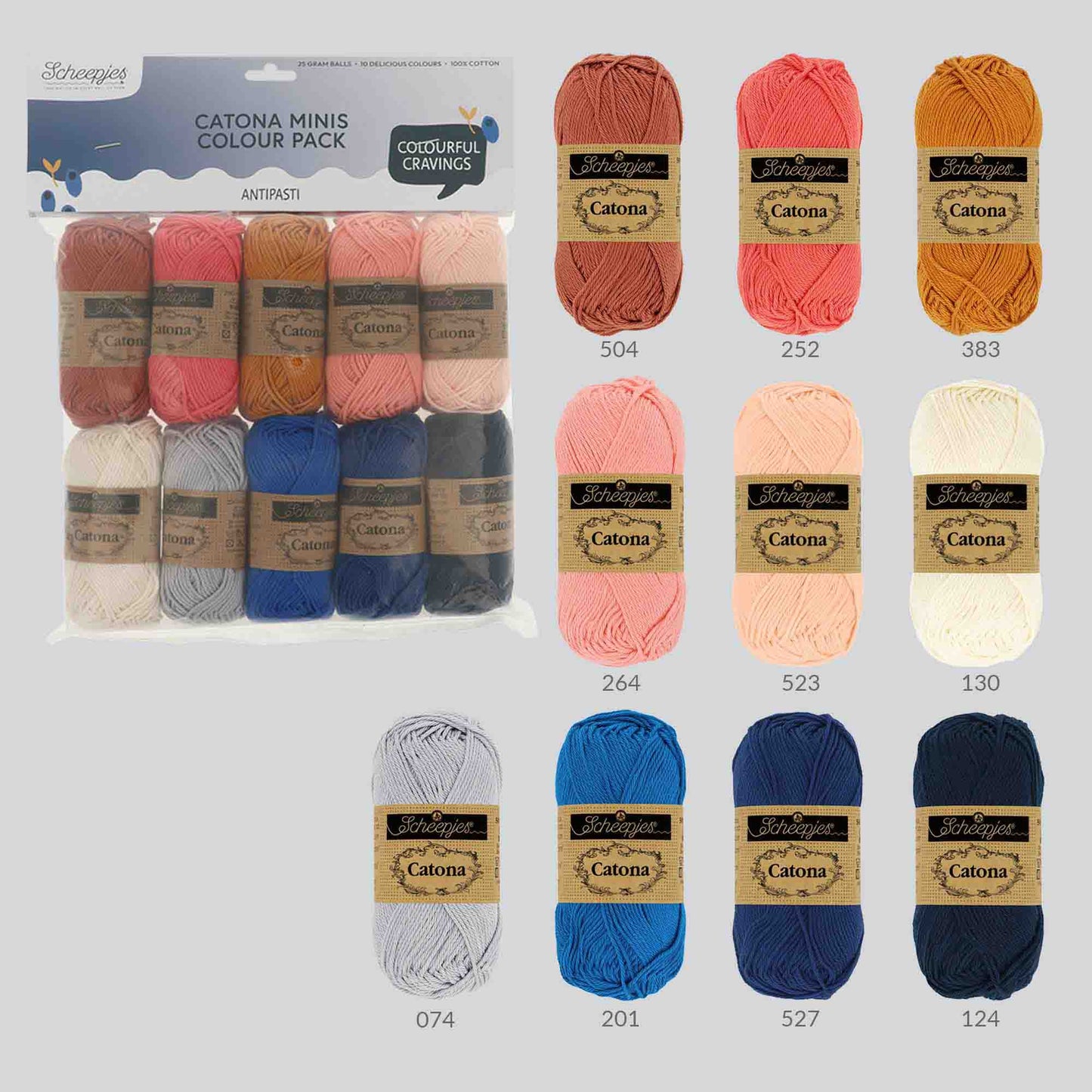 Scheepjes Catona colour pack 10x25g - Antipasti
