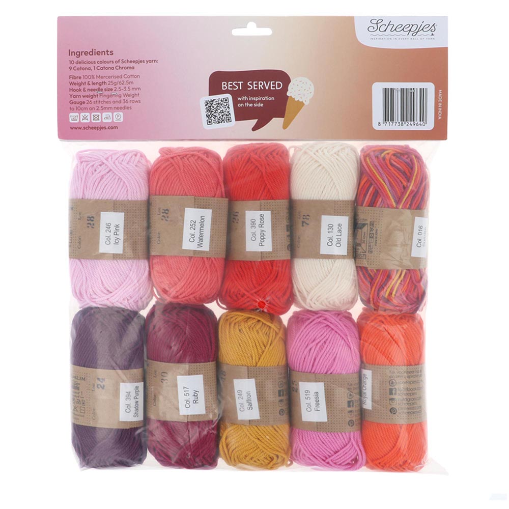 Scheepjes Catona colour pack 10x25g - Summer Sherbert