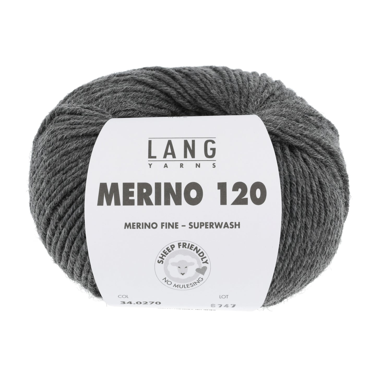 Lang Yarns Merino 120 Charcoal (34.0270)