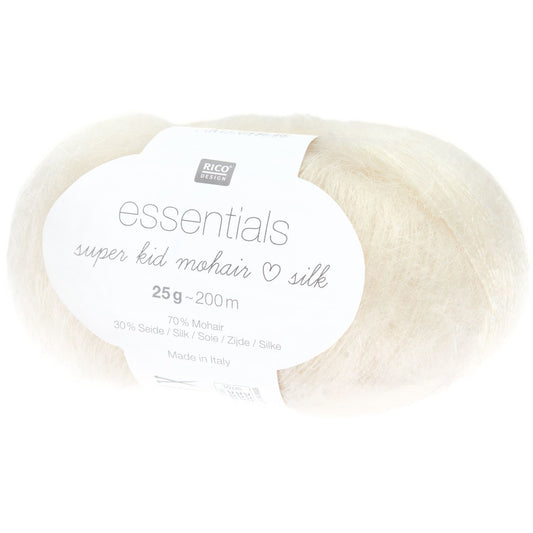 Rico Design Essentials Super Kid Mohair Loves Silk Natur (001)