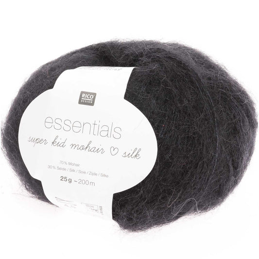 Rico Design Essentials Super Kid Mohair Loves Silk Black (007)