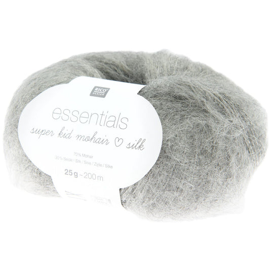 Rico Design Essentials Super Kid Mohair Loves Silk Grey (030)