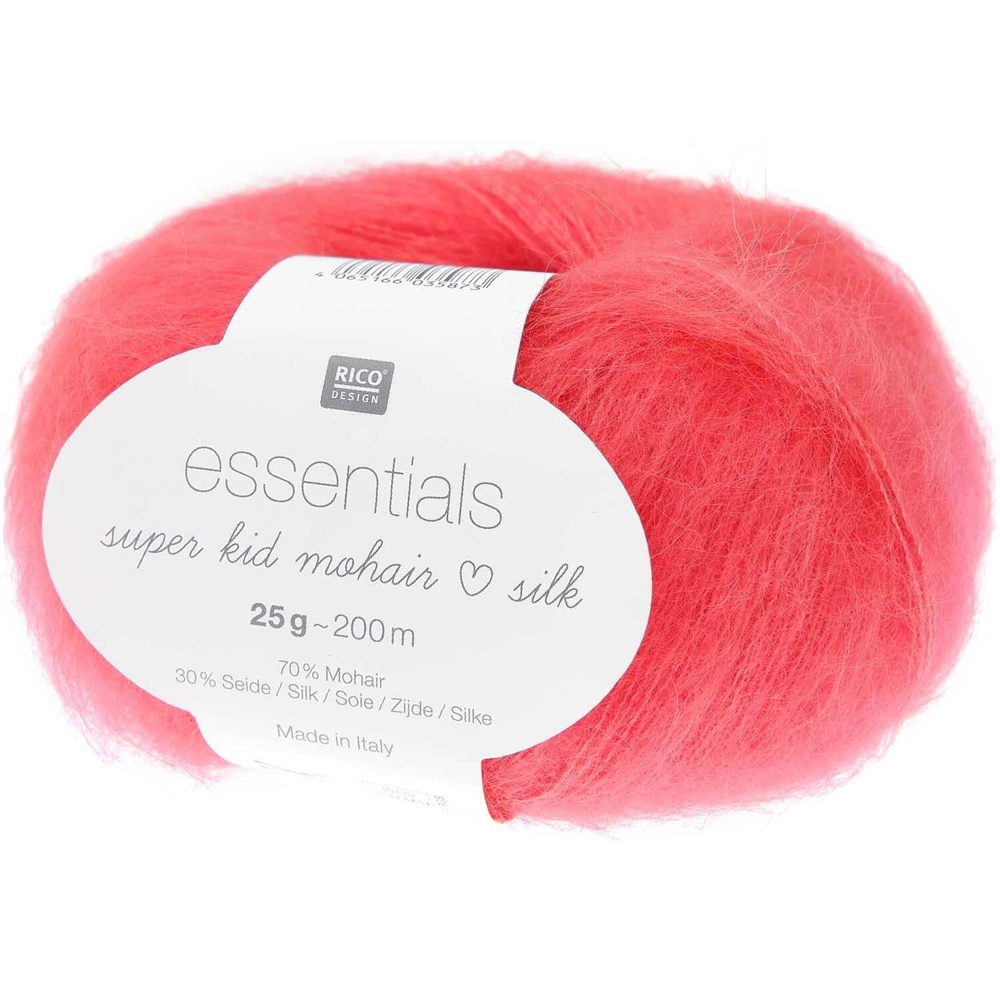Rico Design Essentials Super Kid Mohair Loves Silk Neon Coral (064)