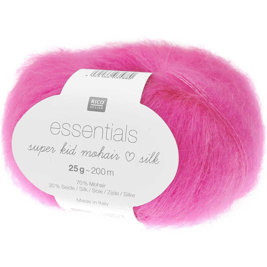 Rico Design Essentials Super Kid Mohair Loves Silk Neon Rose (065)