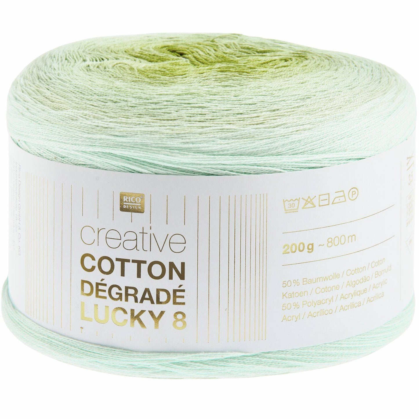 Rico Design Creative Cotton Dégradé Lucky 8 Aloe (027)