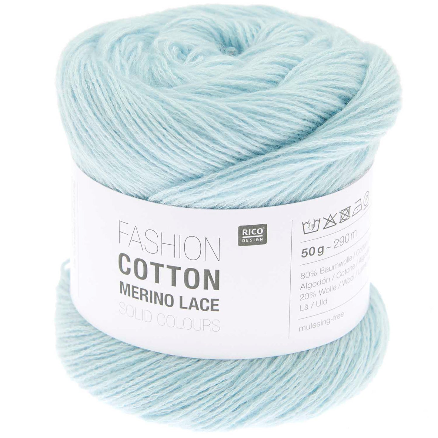 Rico Design Fashion Cotton Merino Lace Solid Colours Light Blue (005)