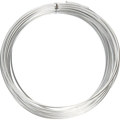 Alu Wire 10 m - 1 rol, rond, dikte 2 mm, zilver