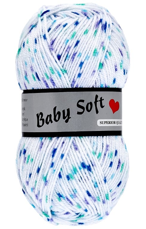 Lammy Yarns Baby Soft Print Blue Sprinkles (601) (Per pak 5 bollen)