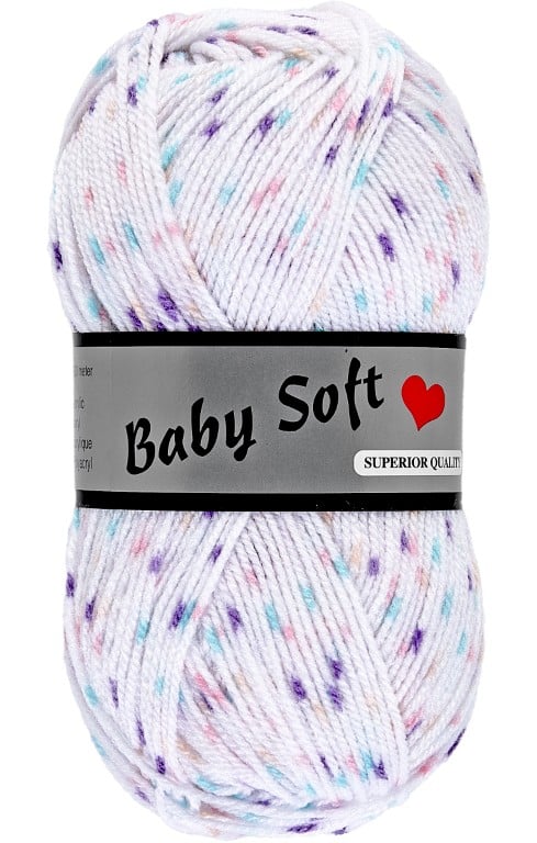 Lammy Yarns Baby Soft Print Purple Sprinkles (605) (Per pak 5 bollen)